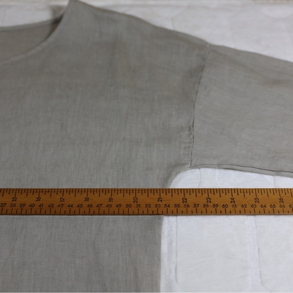 Rosemarine Linen Midi Relaxed Shift Dress Beige Taupe Neutral Minimalist Size M - Picture 6 of 11